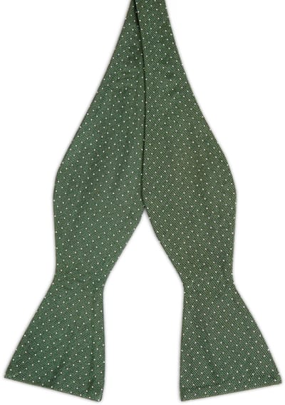 Groene Zijden Gestippelde Zelfbinder Vlinderdas