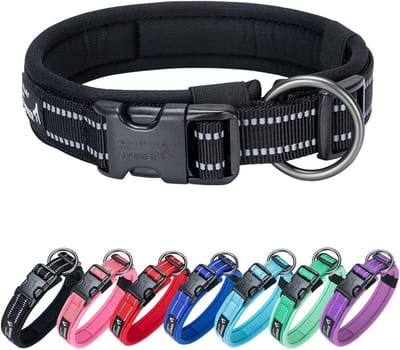 Gevoerde Reflecterende Verstelbare Hondenhalsband - Nylon Halsband voor Grote, Middelgrote en Kleine Honden