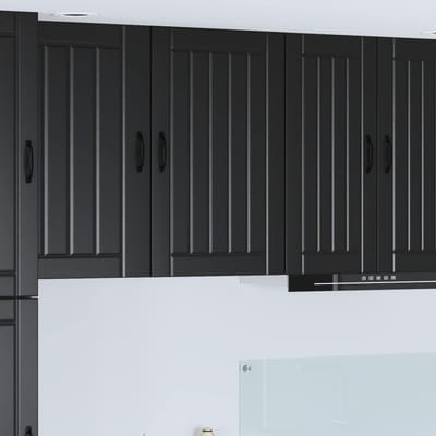 vidaXL - Wandkast - LUCCA - Zwart - 50 - x - 31 - x - 80 - cm - Bewerkt - hout