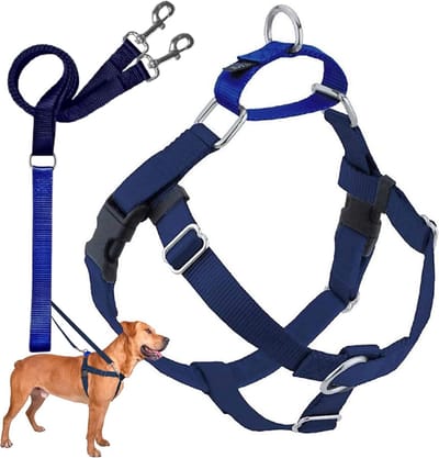 Freedom No-Pull Hondenharnas met Leash - Medium, 5/8 Inch, Navy