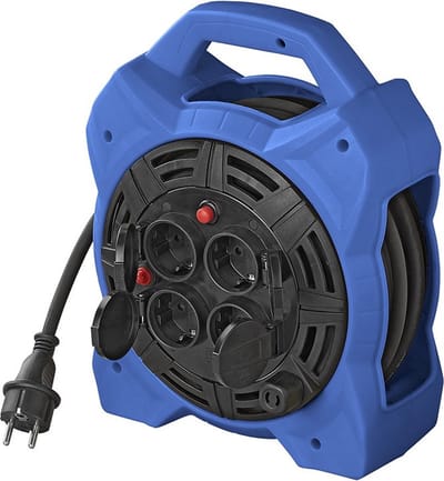 ProPlus kabelhaspel - 15M - 4 contacten - Met LED verlichting - Verlengkabel - Verlengsnoer - Stroomkabel - Aansluitkabel - Schukokabel - Met Handvat
