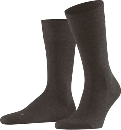 FALKE Sensitive Berlin met comfort tailleband wol katoen sokken heren bruin - maat 39-42