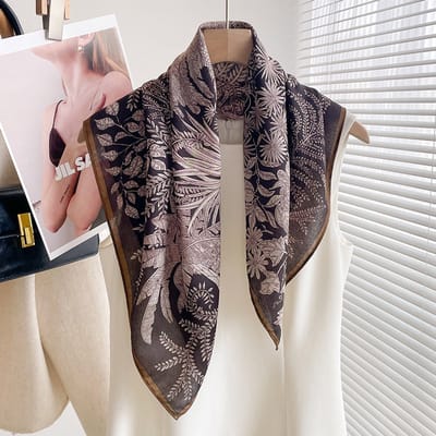 Sjaal vierkante sjaal van 70x70 cm voor dames - Landelijke stijl - Nekbeschermende sjaal - Dunne driehoekige hoofdsjaal/sjaal-Stijl 19