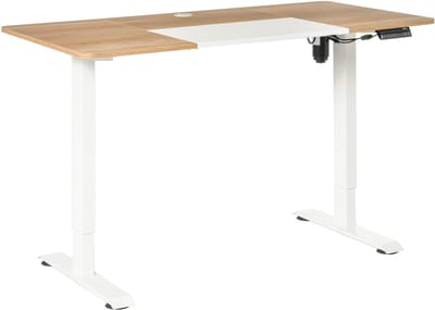 Bureaus - Elektrisch Verstelbaar Bureau - Motor Frame, Stehschreibtisch - Metaal - Natuurlijk+Wit