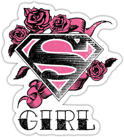 Superman S-Shield Girl 2 Sticker maat S (10 x 10 cm)
