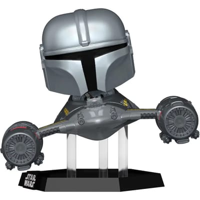 Beeldje Funko Pop Rider Deluxe Star Wars Mandalorian 9 The Mandalorian in N-1 Starfighter
