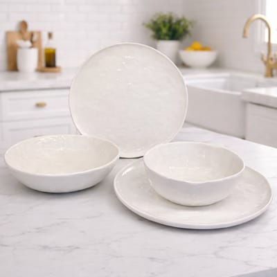 Mevaz Pure Luxury – 24-delige Premium Witte Serviesset
