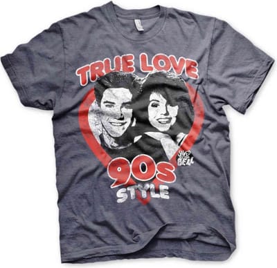 Saved By The Bell Heren Tshirt -S- True Love 90's Style Blauw