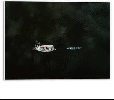 Forex - Twee Bootjes op het Water - 40x30cm Foto op Forex