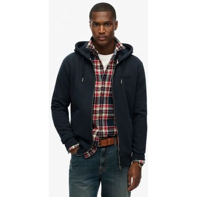 Superdry Essential Logo Rits Hoodie Blauw Grootte: Xxl