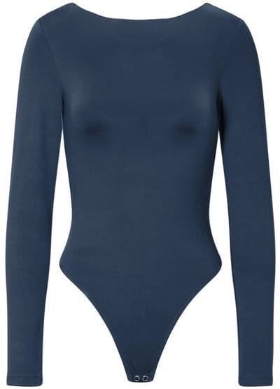 Gebreide nylon bodysuit in effen kleur - ademend en comfortabel als basislaag