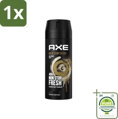 1 x Axe - Deodorant Bodyspray - 48hrs Non Stop Fresh - Gold Temptation - Gold Amber - 150 ml - Axe Gold Temptation - Deodorant Bodyspray - Frisheid - Geur - Geurbescherming