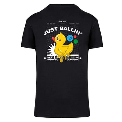 Heren Tee SS met Ballin Est. 2013 Backprint Duck Shirt Print - Zwart - Maat XXL