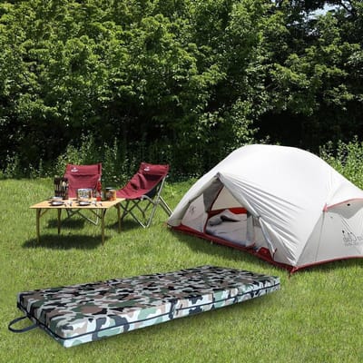 Opvouwbare Matras - Gastmatras Futon - Ruimtebesparend Slapen - Vuilafstotend Camouflage - 90x200x15 Cm