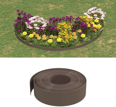 Tuinranden 5-delig - Gazonafscheiding - Tuinieren - Flexibel en duurzaam - 10 meter - Bruin