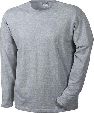 James and Nicholson - Heren Medium Lange Mouwen T-Shirt (Grijs)