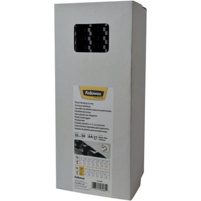 Bindrug fellowes 22mm 21rings a4 zwart 50 stuks