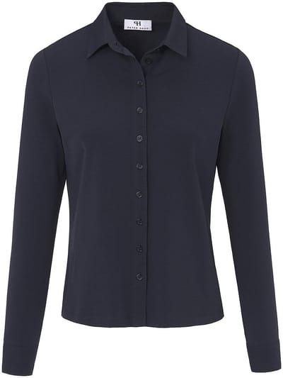 Jerseyblouse Van Peter Hahn blauw