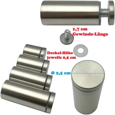 Jhubersproducts - Mirror mounts - Spiegels bevestigen - Elegante uitstraling - Brushed stainless steel - Wandmontage - Geschikt voor glas en acryl