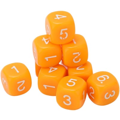 20 PCS Dés Numérotés à 6 Faces Design à Coins Arrondis Ensemble de Dés en Plastique Outils Pédagogiques Jeu de Société Vert