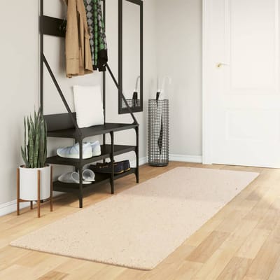 vidaXL - Vloerkleed - HUARTE - laagpolig - zacht - wasbaar - 80x250 - cm - beige