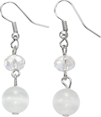 Behave - Oorhangers parel wit kristal - romantisch chic - diner stijl