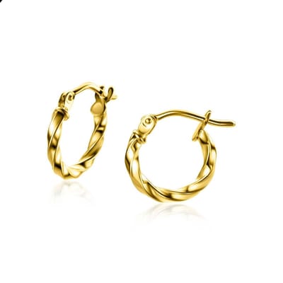 ZINZI 14 Krt Trendy Bewerkte Buis Oorbellen ZGO330