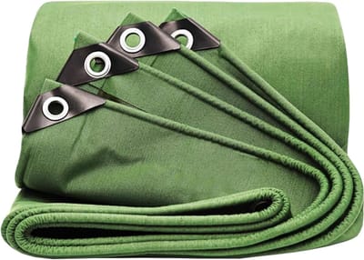Zwaar Canvas Zeildoek - Waterdichte Afdekking Grondzeil - Bescherming Buiten - Versterkte Hoeken - 1.2x1.8m - Groen