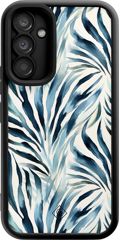 Casimoda® hoesje - Geschikt voor Samsung Galaxy A34 - Japandi Waves - Zwart TPU Backcover - Water - Blauw