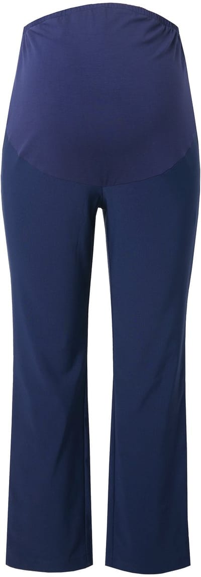 Ulla Popken - Dames - Bengaline broek tailleband met stretch inzetstuk - Marine - Maat 42+