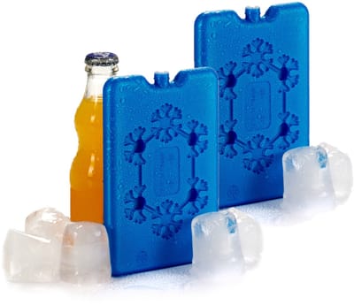 Koelelementen extra plat - Set van 4x stuks - blauw - 11 x 2 x 16 cm - Koelblokken - voor koeltas/koelbox