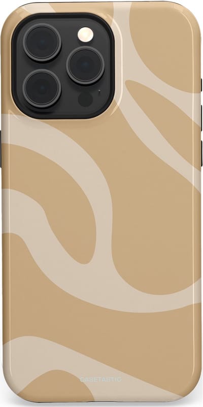 Casetastic hoesje geschikt voor Apple iPhone 15 Pro Max - MagSafe - Dubbellaagse bescherming - Aesthetic Beige Wave Clean Girl - Fashion Case - Beige