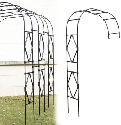 Rozenboog Metaal - Halve boog - Planten Steunen - Robuust & Waterdicht - 120x240 cm - Zwart
