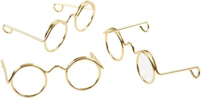 Bril, B: 35 mm, gatgrootte 13 mm, goud, 10 stuk/ 1 doos