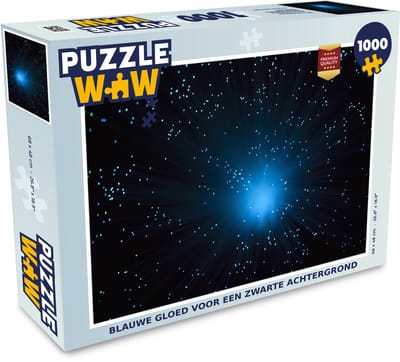 Puzzel Blauwe gloed voor een zwarte achtergrond - Legpuzzel - Puzzel 1000 stukjes volwassenen