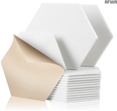 RFWR® 12 Stuks Zelfklevende Hexagon Akoestische Panelen - Geluidsisolatie Voor Studio en Kantoor
