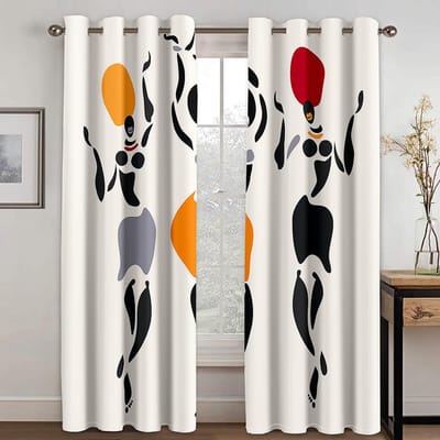 Eenvoudige en Sfeervolle Kunst van Lichaamslijnen 2 Stuks Verduisterende Gordijnen Verduisterend Raamgordijn voor Woonkamer Slaapkamer Decor 100W160H(CM)40x63in&Grommet Top