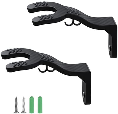 Dailygoods- Hangers Motorhelm - Wandhouder - Multifunctionele Helm - Antislip - 2 Stuks - Robuust ABS-Kunststof - Zwart - Helmhouder