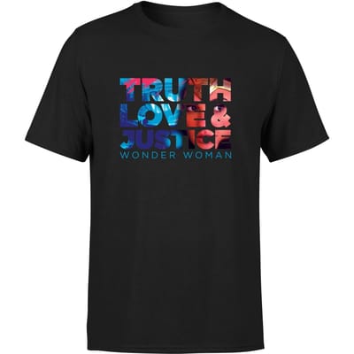 Wonder Woman Truth, Love And Justice Men's T-Shirt - Zwart - S