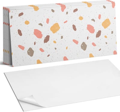 Coloray Plaktegels - Abstract patroon met vlekken Wandtegel Zelfklevend - 60 cm x 30 cm - Wit Plaktegels - 6 stuks - Rechthoek PVC Tegels - Plaktegels Keuken - Zelfklevende Vloertegels Badkamer - Vinyl Tegels Zelfklevend - Zelfklevende Wandtegels