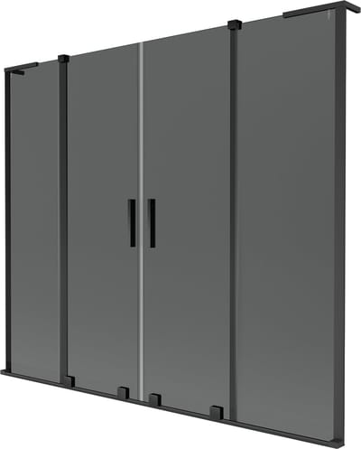 Mexen Velar L Duo badwand scherm 2-delig schuifbaar 170 x 150 , grafiet, zwart - 896-170-003-42-70