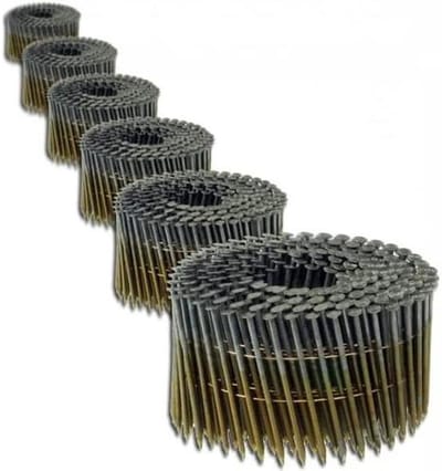 Coilnagels Gegroefd - Ringschacht Nagels - Houtbewerking Bevestigen - 16 Graden Hoek - 7200 Stuks - Blank