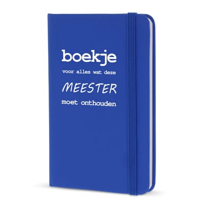 Notitieboekje Boekje Voor Alles Wat Deze Meester Moet Onthouden – Blauw – Cadeau voor de Meester – Afscheid Schooljaar – A6 Notitieboek