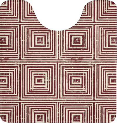 WC mat met uitsparing 55x60 cm - Antislip - Geometrisch - Patroon - Rood - Toiletmat met uitsnijding - Vloermat - Douchemat - Toilet tapijt - Toiletmatten