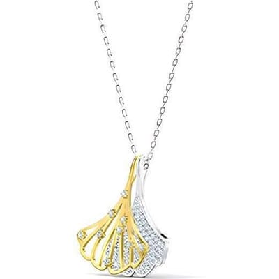 Swarovski Prachtig Ginkgo Blad Metalen Ketting Damesketting Wit 5515462 Box+Shopping Bag (Random Color) white