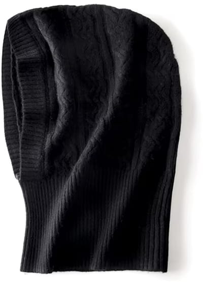 Unisex gebreide muts van 100% wol – warme winter capuchon muts met gezicht- en halsbescherming – zachte muts met sjaal – winddichte muts voor skiën, wandelen en outdoor