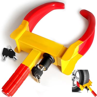 Wheel Clamp voor Anti-Diefstalbeveiliging, Immobilisatiesysteem met 2 Sleutels voor Auto's, Trailers en Campers