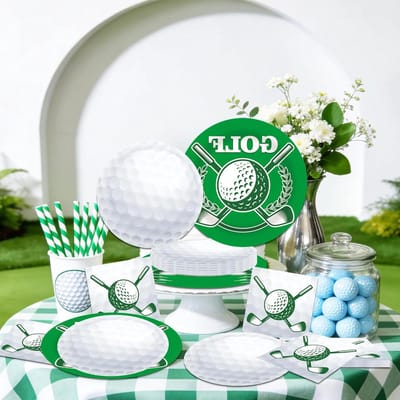 Golf Servetten en Borden - Feestartikelen Golf - Verjaardagsfeest Decoratie - Thematisch Golfmotief - 20 stuks - Groen
