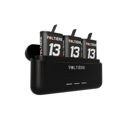 Voltière Oplader met 3 Batterijen geschikt voor GoPro 13 - Snelle oplader met accu's geschikt voor Go Pro Hero 13