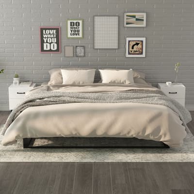vidaXL - Nachtkastjes - 2 - st - 40x35x47,5 - cm - wit